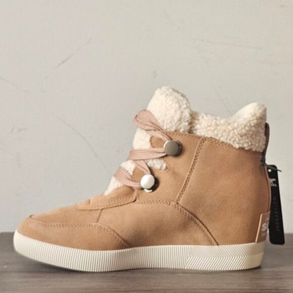 Sorel Women's ONA Cozy Wedge Boots Size 8.5  Tawny Buff/Sea Salt 2048681 NEW - Picture 5 of 9